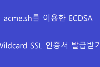 acme.sh를 이용한 ECDSA Wildcard SSL 인증서 발급받는 방법