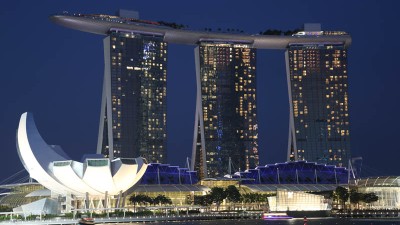 싱가폴 마리나베이샌즈의 야경